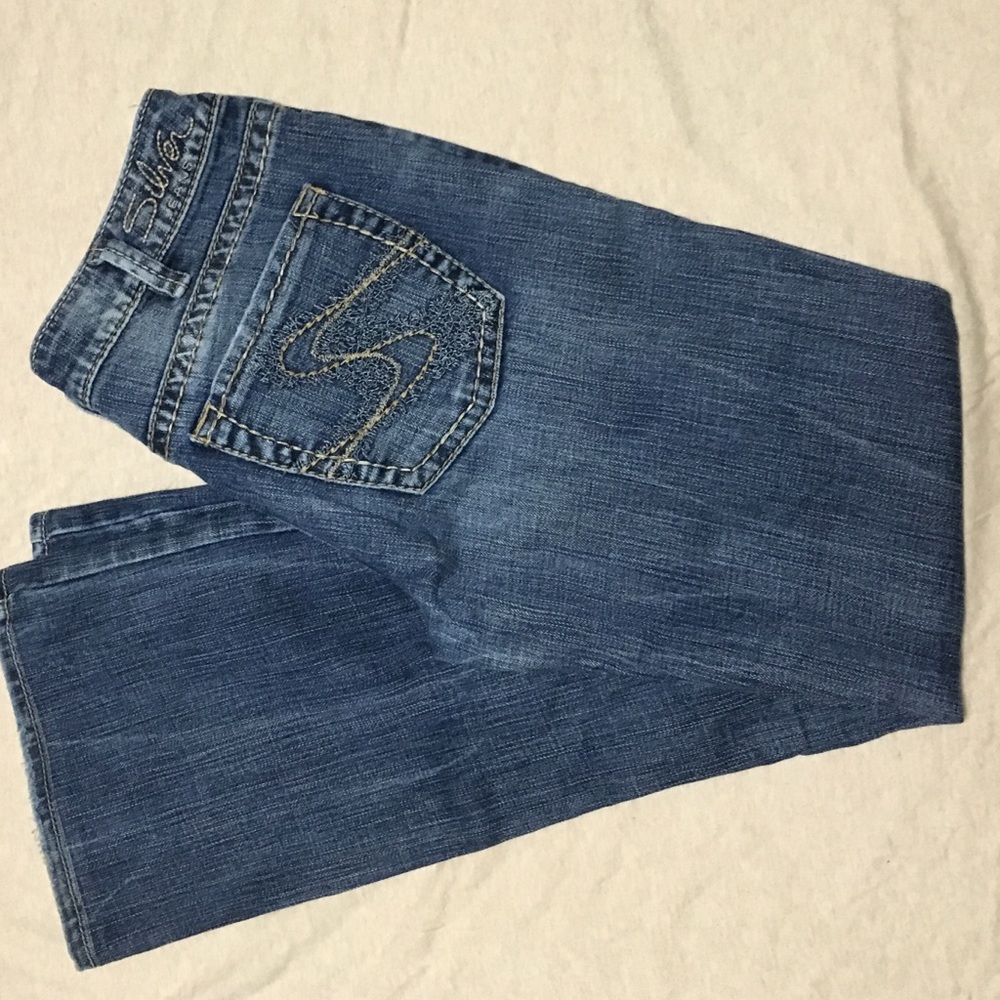 Silver Akio Bootcut Jeans, Size 30